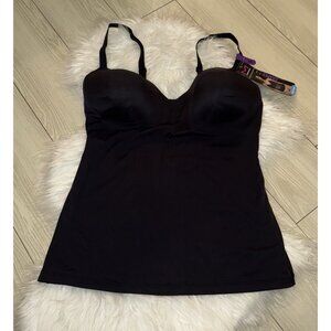 Maidenform Firm Control Tummy Shaping Foam Camisole Top Womens 2XL DMS130 Black